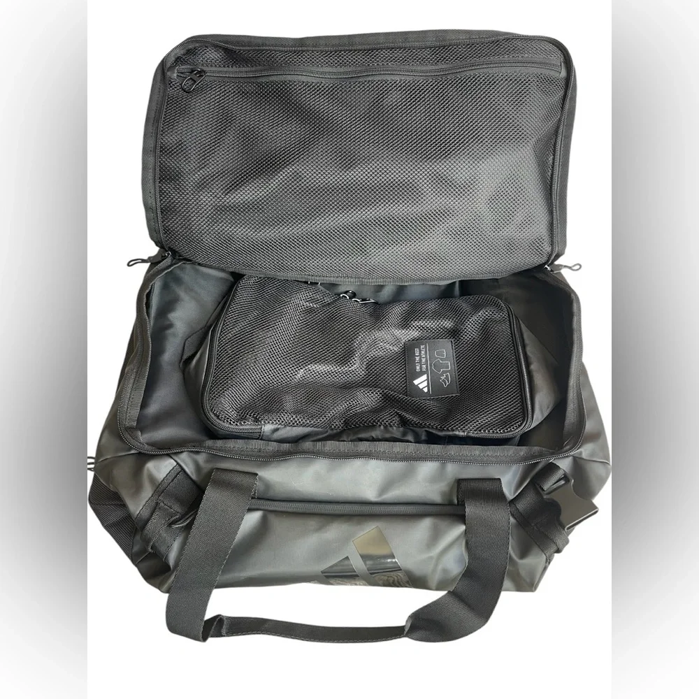 Adidas Large Duffel Bag Grey/Black NWT Gym Travel Baseball Sports